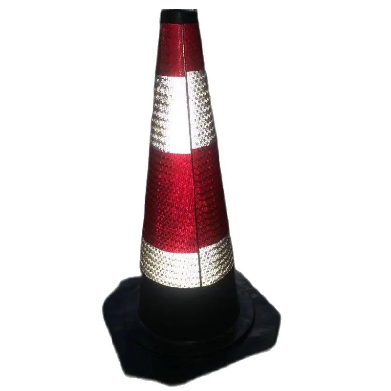 52.5cm*9cm*33.5cm Red White PVC Reflective Traffic Sleeve White Reflective Cover For Road Safety Cone
