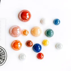 Vibrant Mixed Ceramics & Porcelain Glass Cabochons - 16mm 20pcs