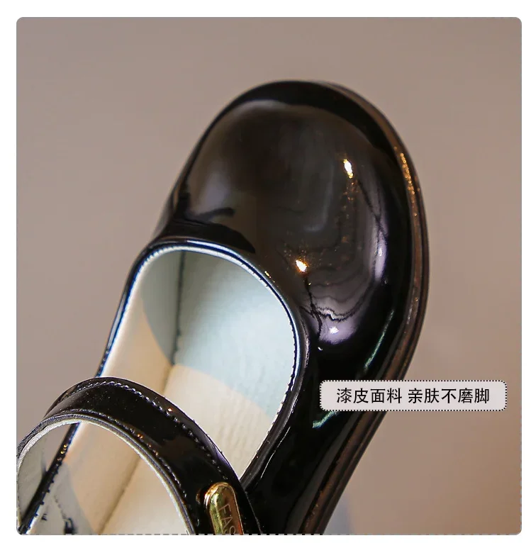 Mädchen Lederschuhe für Party Hochzeit weiche schwarze Kinder uk Uniform Schul schuhe einfache rutsch feste Kinder Performance Schuhe – Detail 3