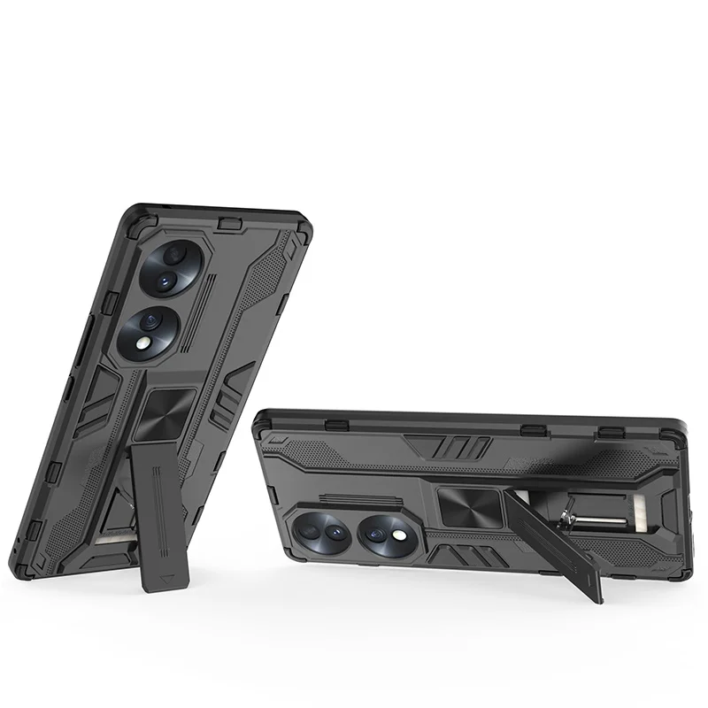 Enhanced Armor Shockproof Case with Magnetic Stand Holder - Hard PC Back Cover