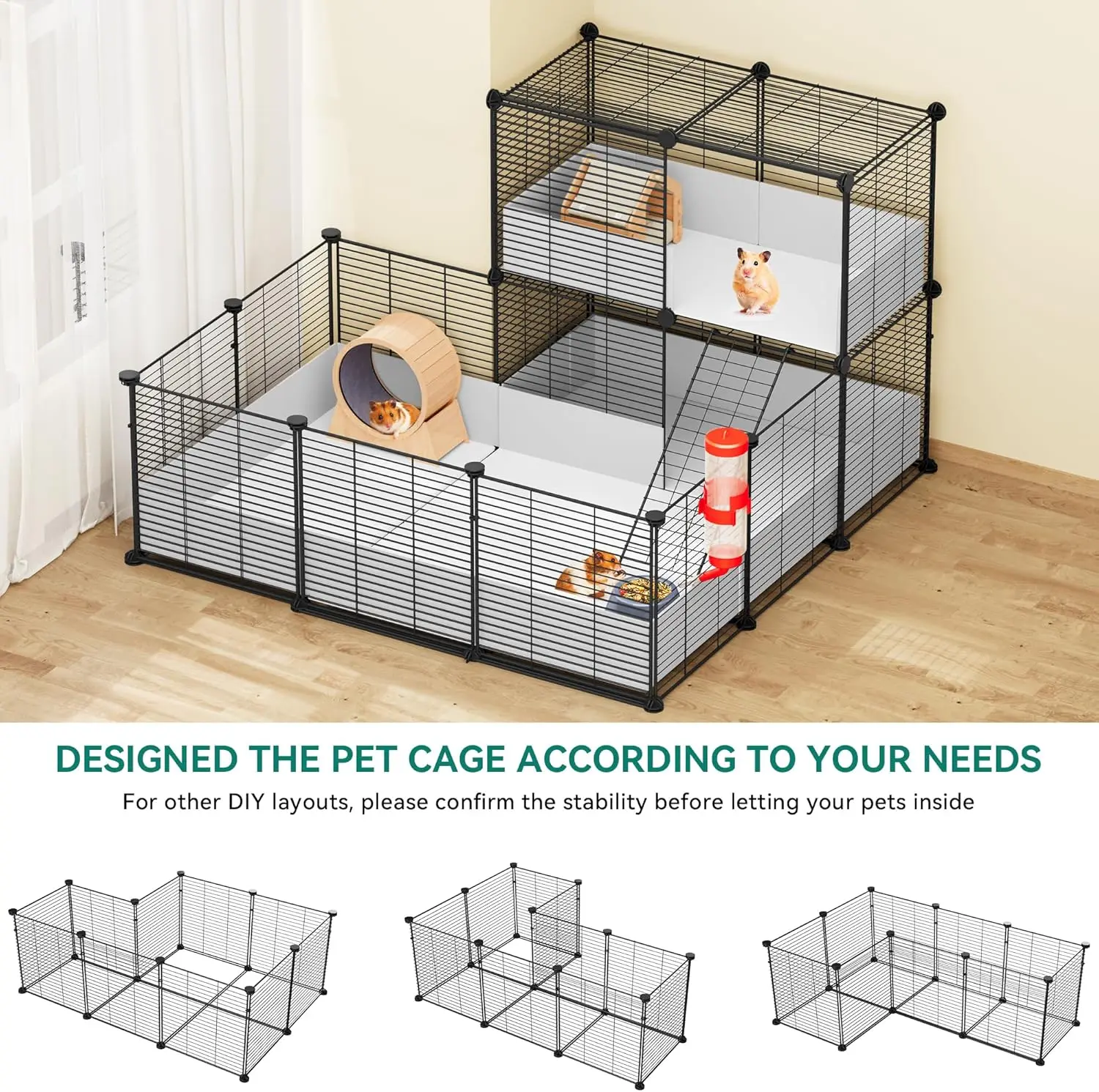 Factory Direct Good Mesh Cage Diy Dutch Pig Hamster Cage,Guinea Pig Cage DIY Layout , Hamster Playpen Enclosure Metal