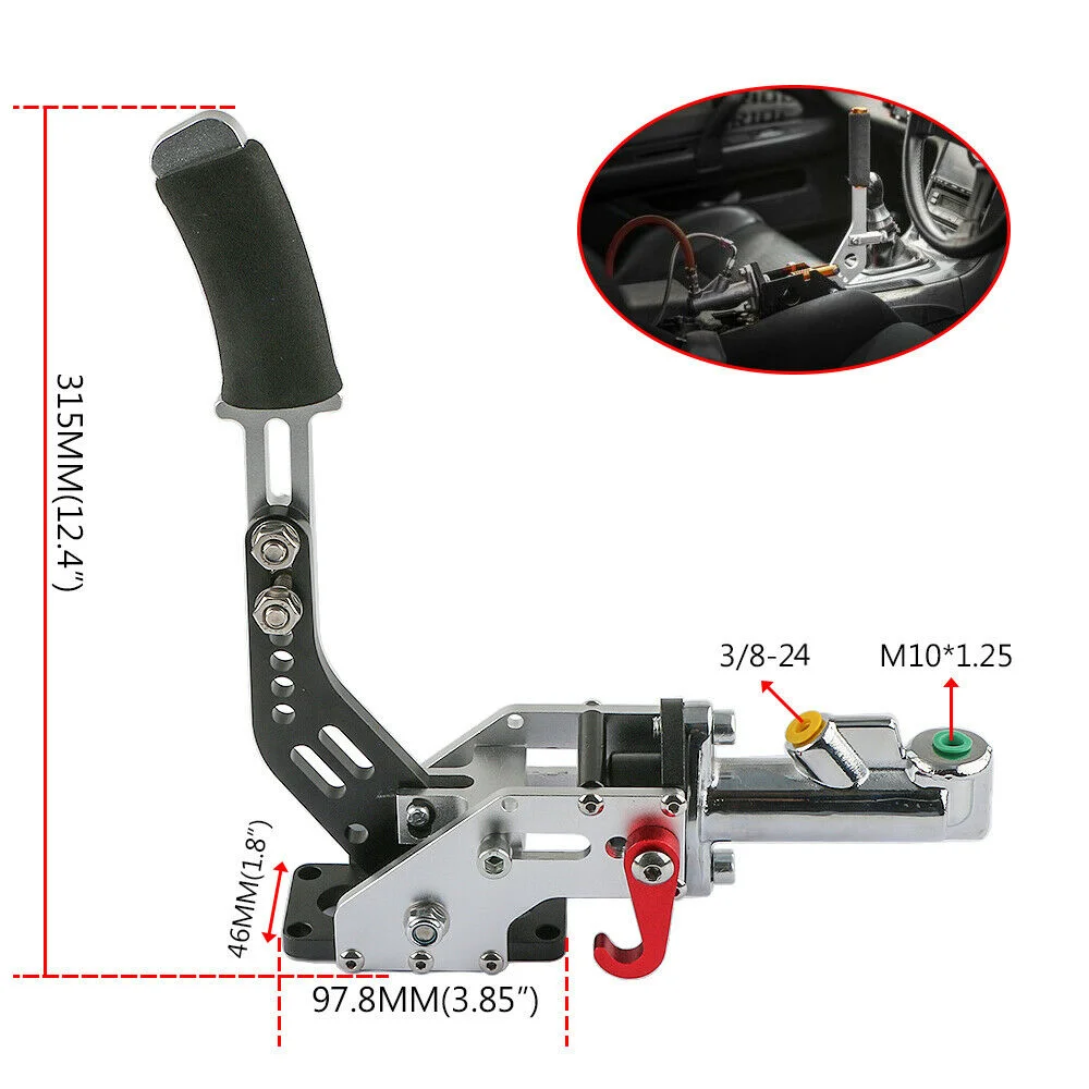 

RED HYDRAULIC HORIZONTAL RACING DRIFT RALLY HAND E BRAKE PARKING HANDBRAKE LEVER Auto Replacement Parts