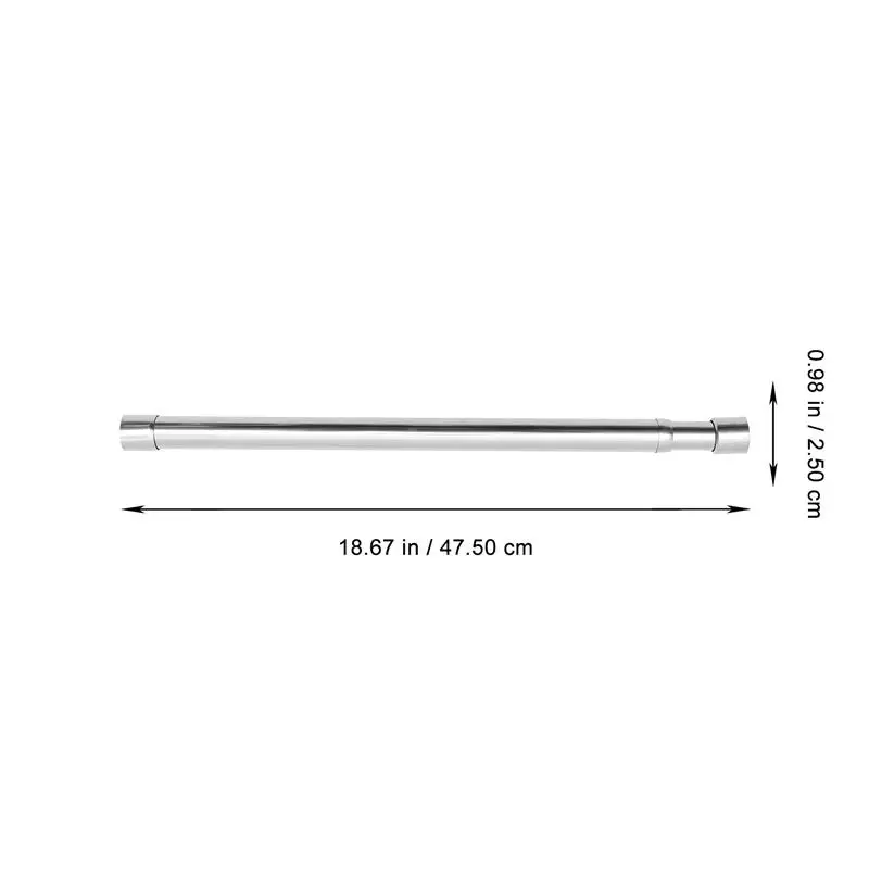 Wardrobe Rail Extendable Clothing Rail 48-80CM Stainless Steel Clothes Rod with End Sockets Screws Adjustable Closet Rail Pole 6