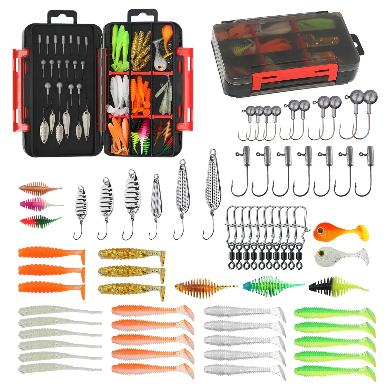 75pcs35pcsFishingAccessoriesKitCrappieLureswithJigHeadsHooks