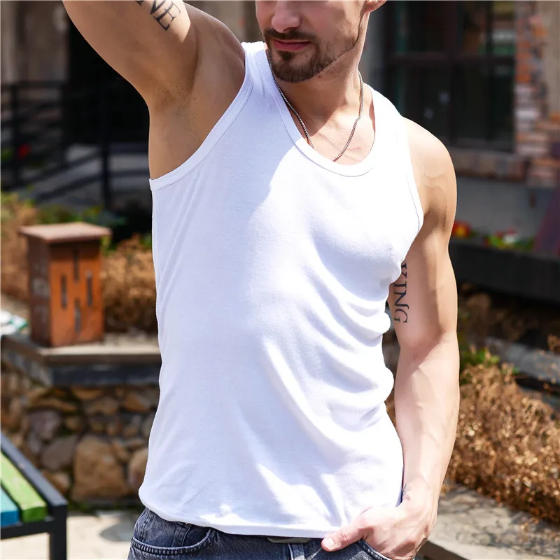 Summer Men Clothing Cotton Singlets Men Cotton Vest