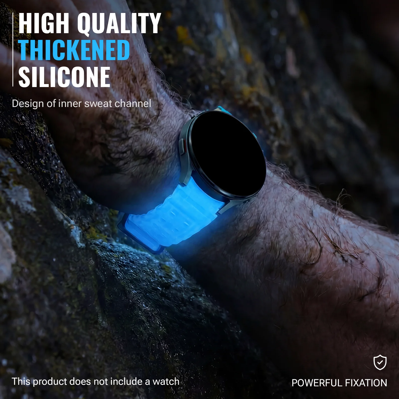 Ocean Element Luminous Silicone Sports Watch Band - Unisex Replacement Wristband