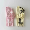 Girls Korean version Spring New Long Sleeve Clothes Set Baby Girls Bow patchwork pure cotton Casual 2pcs Suit Kids Sports Outfit 4