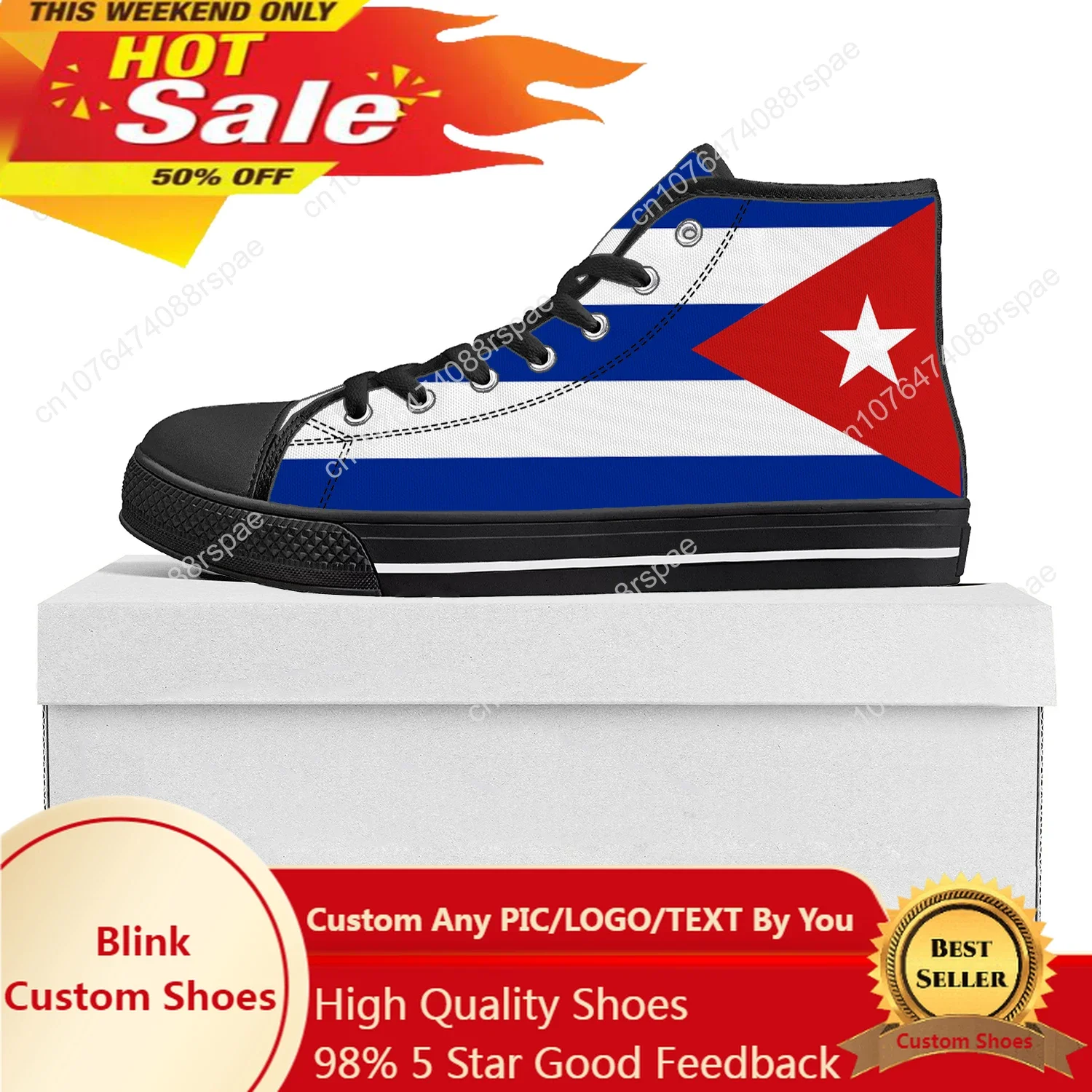 Cuban Flag High Top High Quality Sneakers Mens Womens Teenager Canvas Sneaker Cuba Casual Couple Shoes Custom Shoe