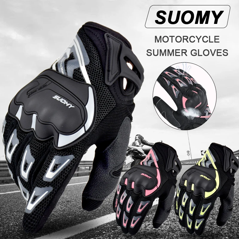 Suomy Rękawiczki motocyklowe Letnie siatkowe oddychające rękawiczki Moto Mężczyźni Kobiety Rękawiczki motocrossowe z ekranem dotykowym Rękawiczki rowerowe z ekranem dotykowym - AliExpress 201355758