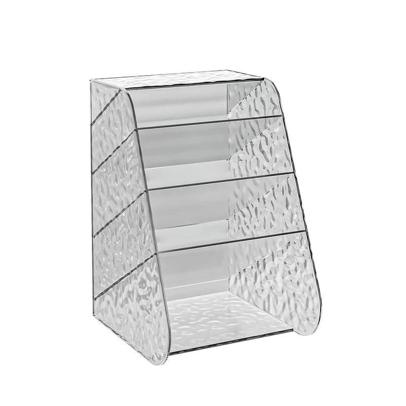 Large Capacity Slanted Pen Holder Transparent Desktop Organizer Students Desk Storage Stationery Organizer Compartments