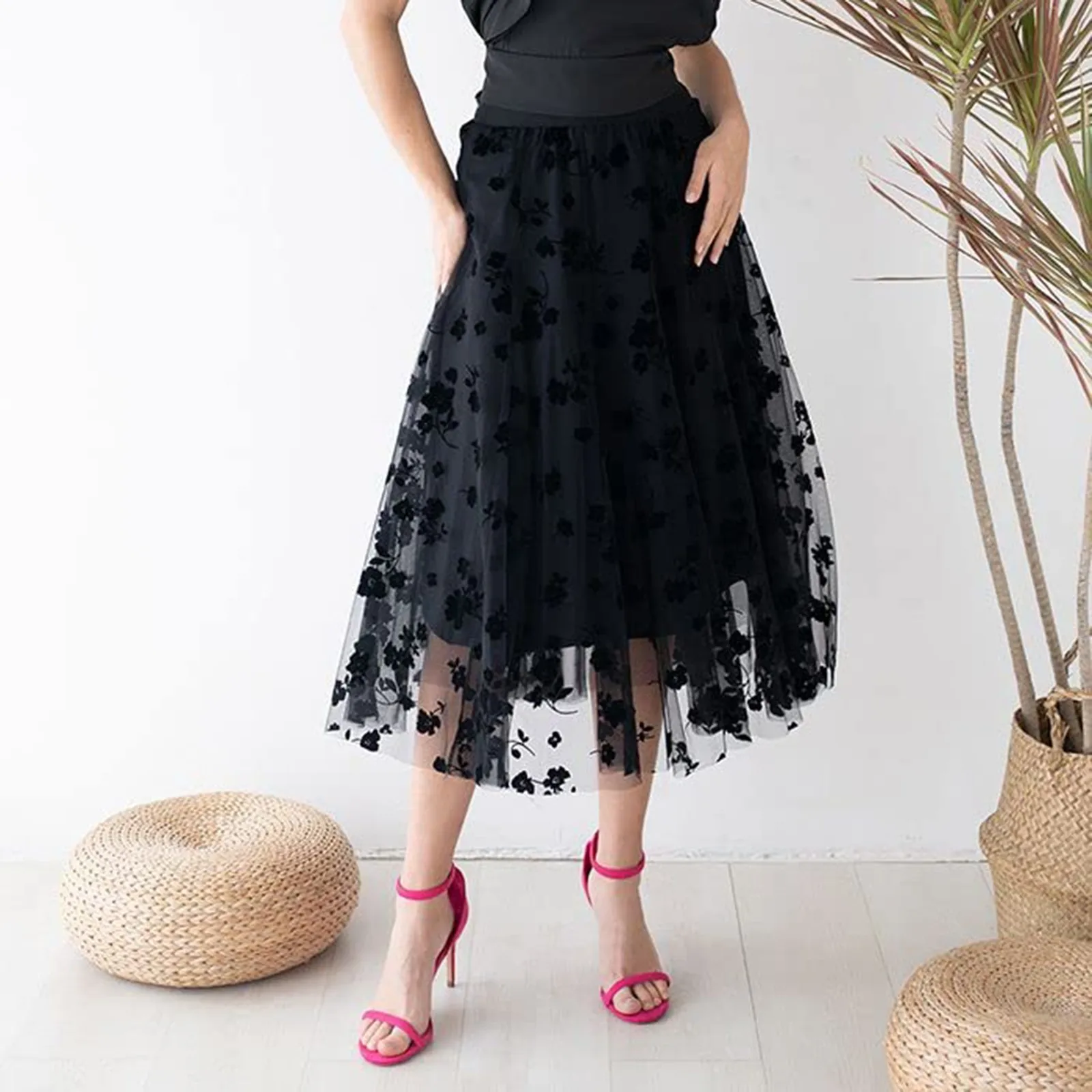 

Женская кожаная юбка в стиле бохо, эластичная трапециевидная юбка с высокой талией для женщин, юбка для плавания с высокой талией, юбка для женщин