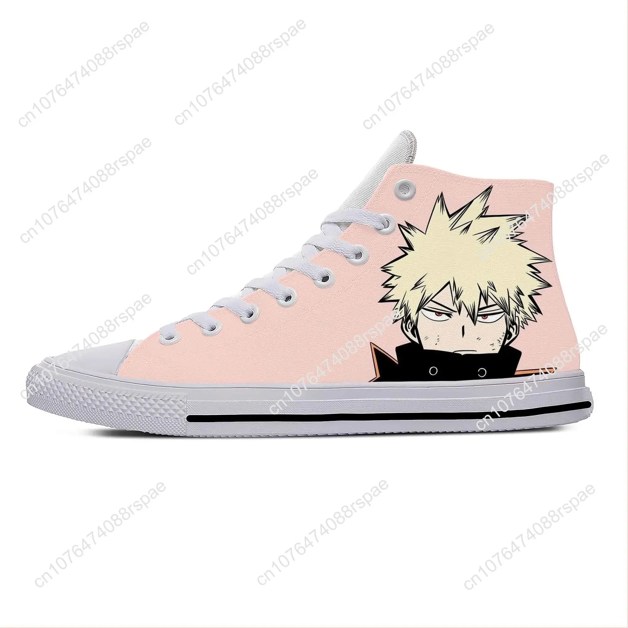 Anime Cartoon My Hero Academia Bakugou Katsuki Casual Cloth Shoes High Top Lightweight Breathable 3D Print Men Women Sneakers 5