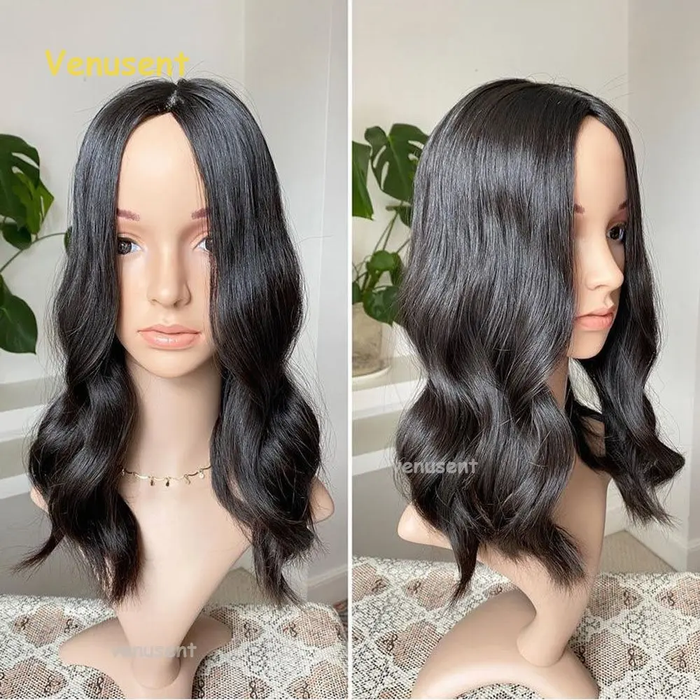 

8x8 inch Silk Top Jewish Topper Human Hair Kosher Sheitels Wig 100% Virgin European Human Hair Hairpieces Natural Wave