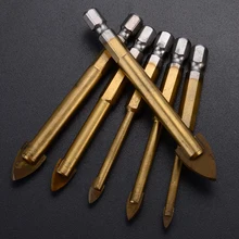 

6 Pcs High Quality 4-12mm 1/4" Tile Glass Drill Bit Hex Shank Glass Drill Bit for Woodwork Glass Ceramic Tiles Tools Kit