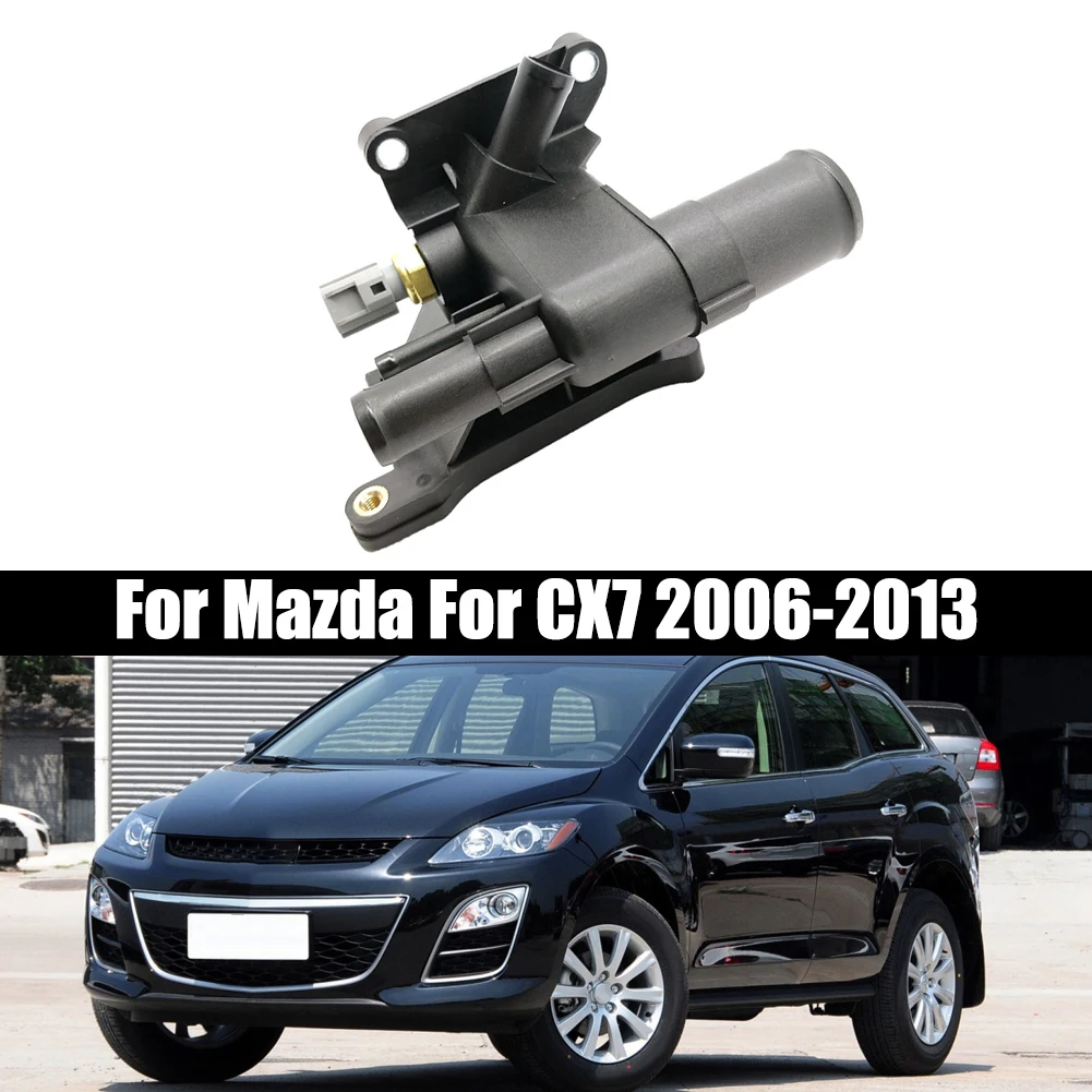 

1x Outlet Engine Coolant Thermostat Housing Fits For Mazda For CX7 2006-2013 #LF941517Z Black ABS Car Engine Parts