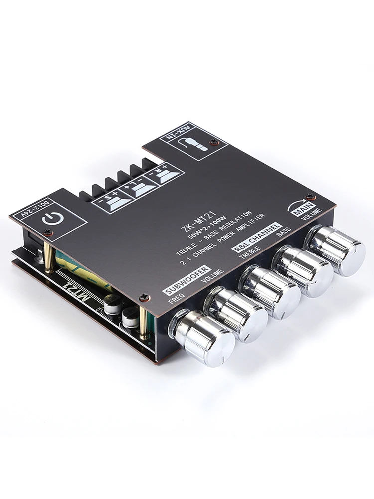 2.1 Channel Bluetooth-Compatible Amplifier Board BT 3.5mm AUX 50Wx2+100W Power Amplifier Module for DIY BT Speaker Home Theater