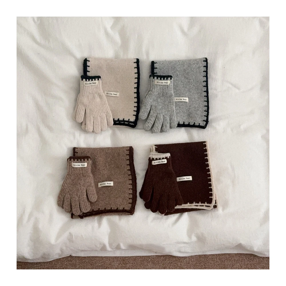 Warm Kids Knitted Gloves with Touchscreen Fingers for Winter