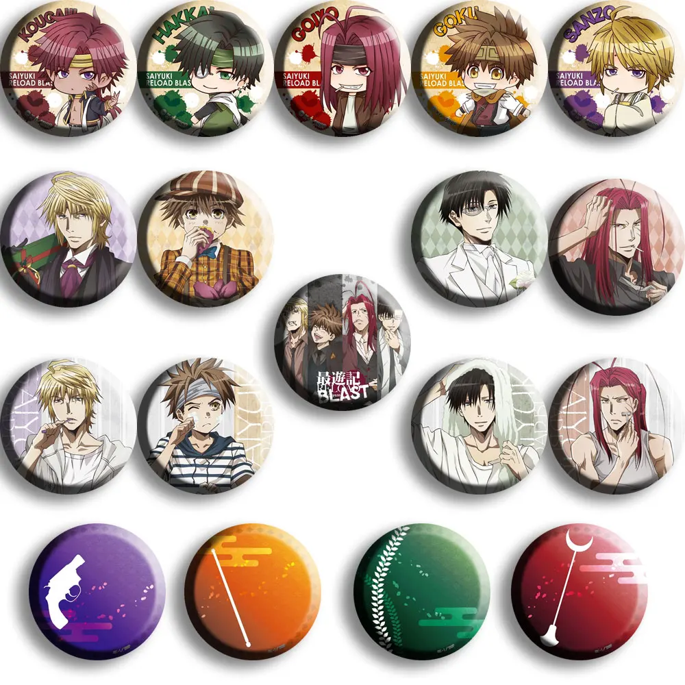 

Japan Anime Saiyuuki RELOAD: ZEROIN Genjyo Sanzo Son Gokuu Pin Badge Cosplay Cartoon Garniture Itabag Bedge Button Brooch DADGE