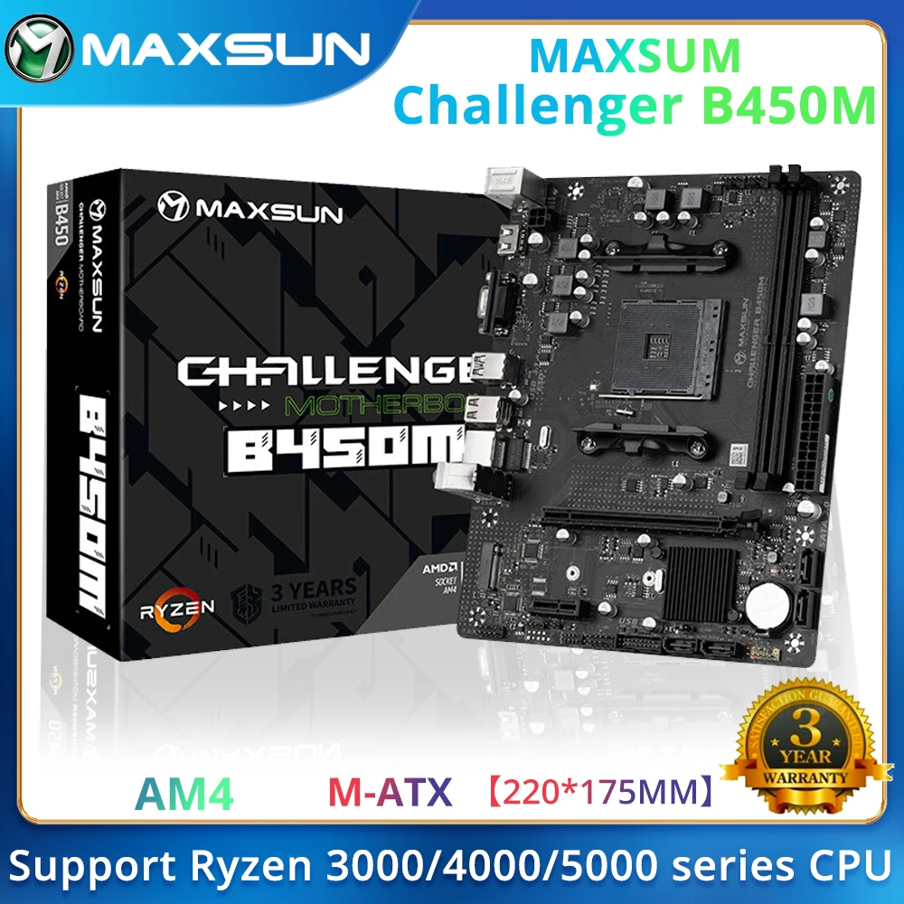MAXSUN Brand New Challenger B450M Motherboard Dualchannel DDR4 SATAIII