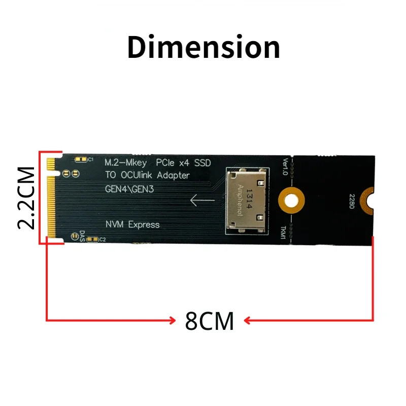 Oculink M.2 Nvme M-key para U.2 Adaptador Oculink Sff8612 Pci-e Ngff Gen4 Gen3 2.5 Polegada Cartão Riser Ssd para Oculink - Imagem 4