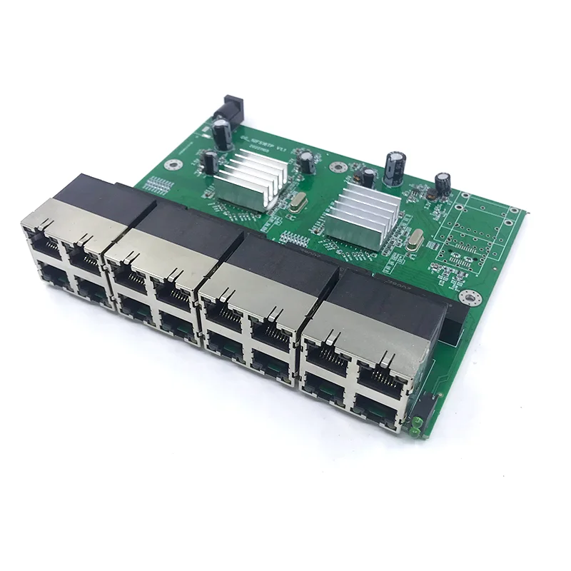 1000M switch Unmanaged 16port 10/100/1000M industrial Ethernet switch module PCBA board Auto-sensing Ports