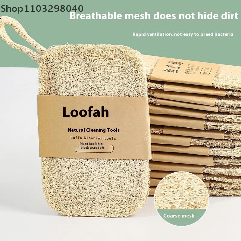 6-Pack Natural Loofah Sponge For Dishes, Pots, And Oil Stain Cleaning – Kitchen Scrub Pad 1