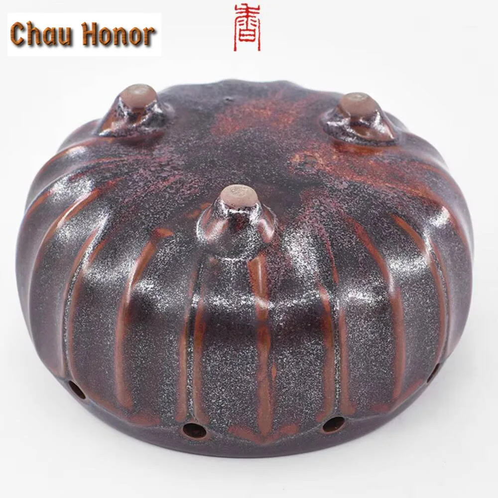Creative Kiln Change Lotus Seat Ceramic Plate Incense Stove Antique Gilding Galze Silent Space Daily Smeller Zen Burner Holder