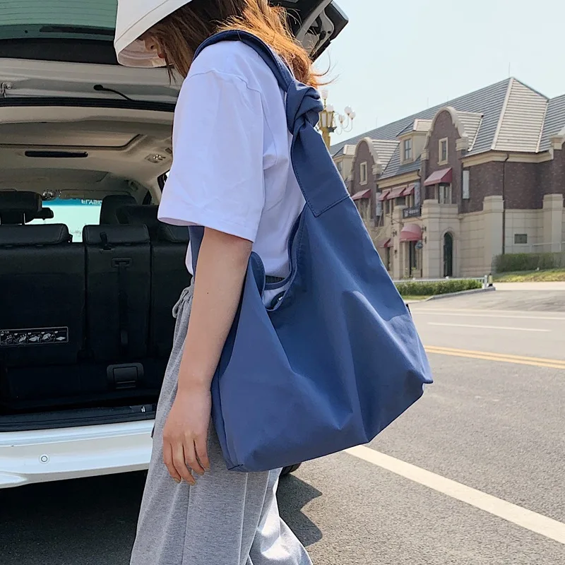 

Women Tote Bag Nylon Korean Style Crossbody Bag All Match Large Capacity Fashion Solid Color Casual Simple Shoulder Bag