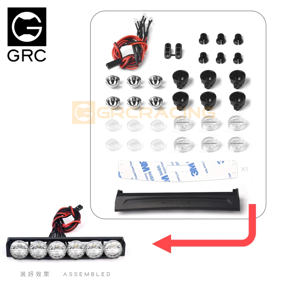 GRC 1/10 6 Lamp Cap Roof Spotlight RC Car for Tank 300 AUSTAROBBY SCXII Applicable Searchlight Kit # G170T 6