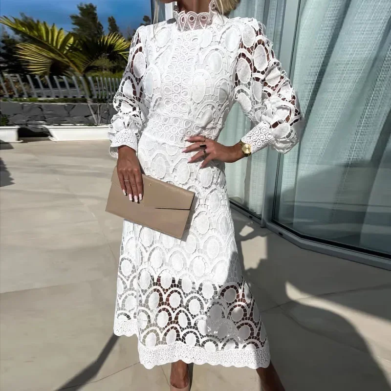 Summer British Style Skirts Elegant Stand Collar Commute Solid Color Long Sleeves Dresses Spring New French Lace Dress For Women - AliExpress 200000345 Summer British Style Skirts Elegant Stand Collar Commute Solid Color Long Sleeves Dresses Spring New French Lace Dress For Women - AliExpress 200000345