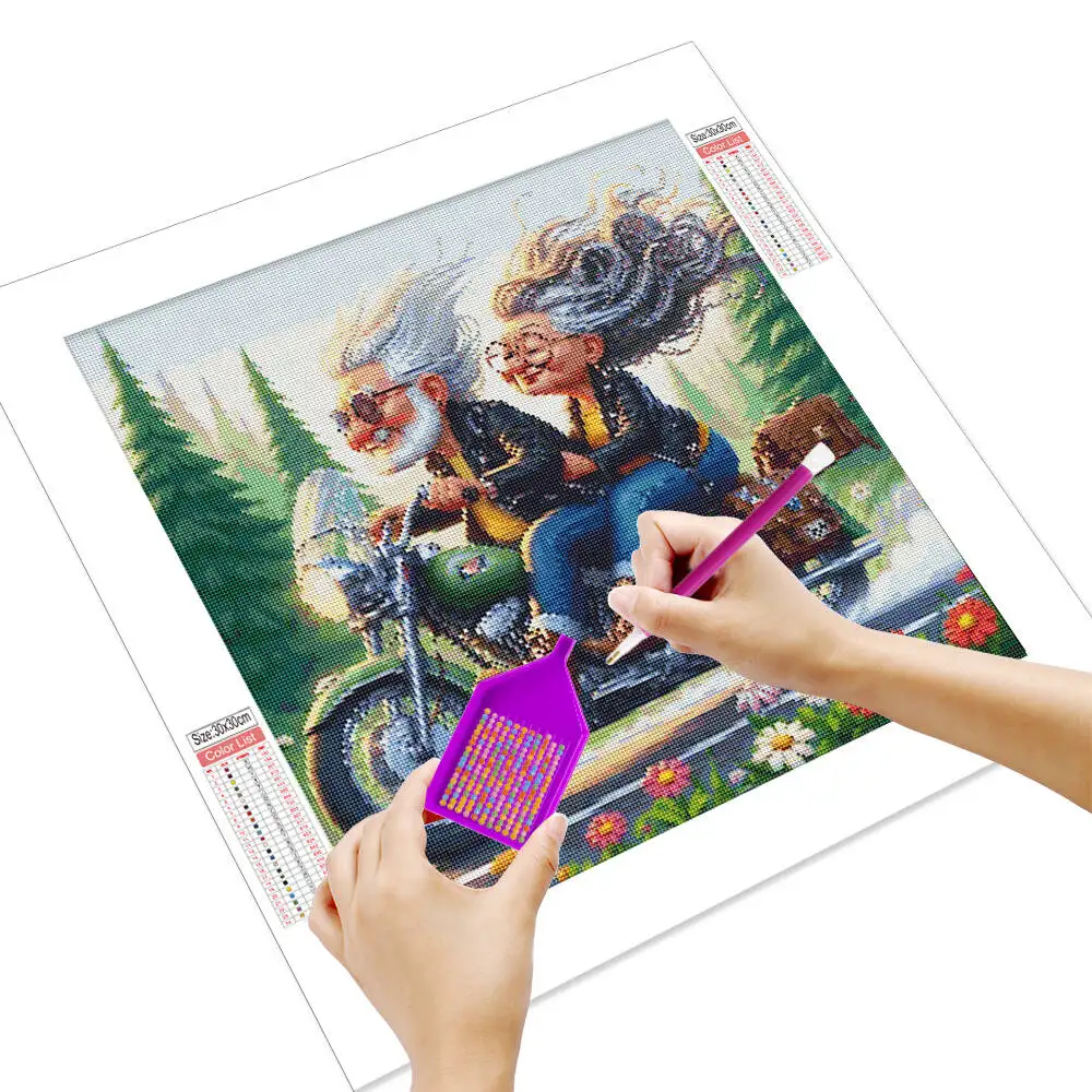 Huacan Couple DIY Diamond Paintings Old Woman Diamond Embroidery Complete Kit Old Man New Mosaic Decor for Home