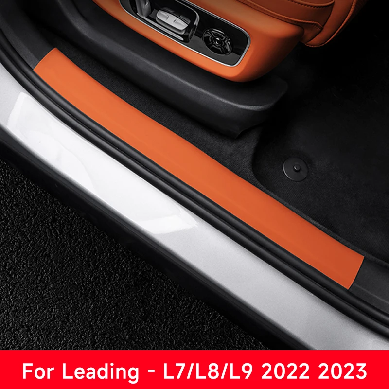 Suitable For Leading Ideal LiXiang L7 L8 L9 2022-2024Car Leather Front Door Sill Protective Hidden Protection Sticker Accessorie