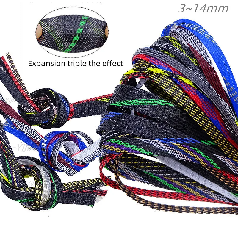 Uxcell - Funda De Cable Trenzada De PET De 1.25 A 50 Pies, Funda De