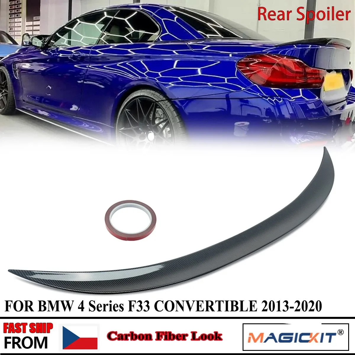 Magickit Per Bmw Serie 4 F33 F83 M4 Convertibile Performance Spoiler Posteriore Spoiler Carbon Look