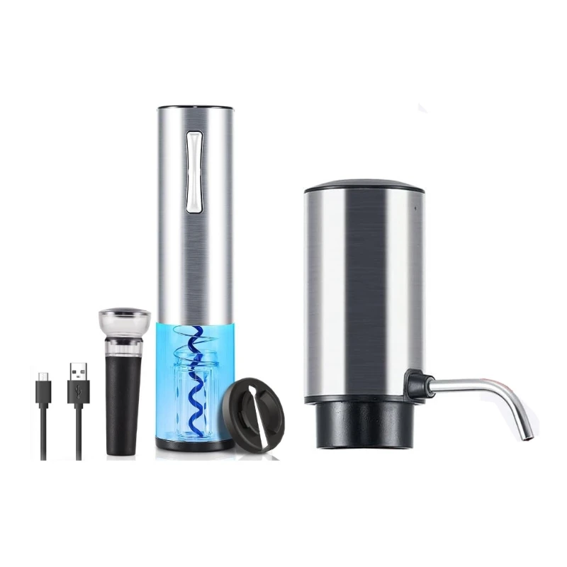 Fashion Electric Wine Bottle Opener Rechargeable Wine Aerator Electric Opener Set Suitable for Home Drinking