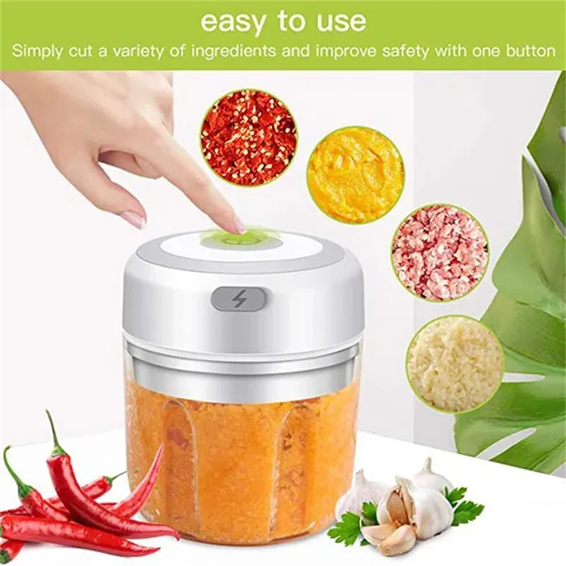 Electric Mini Garlic Chopper Meat Grinder Crusher For Nut Vegetable Hot G9