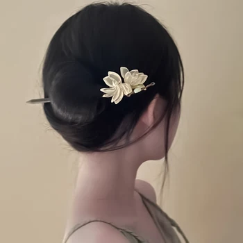 Forcine per capelli in legno Fiore Stile cinese Chignon per capelli Modello fine Impostazione Bacchette per capelli per capelli Accessorio fai da te Styling per capelli