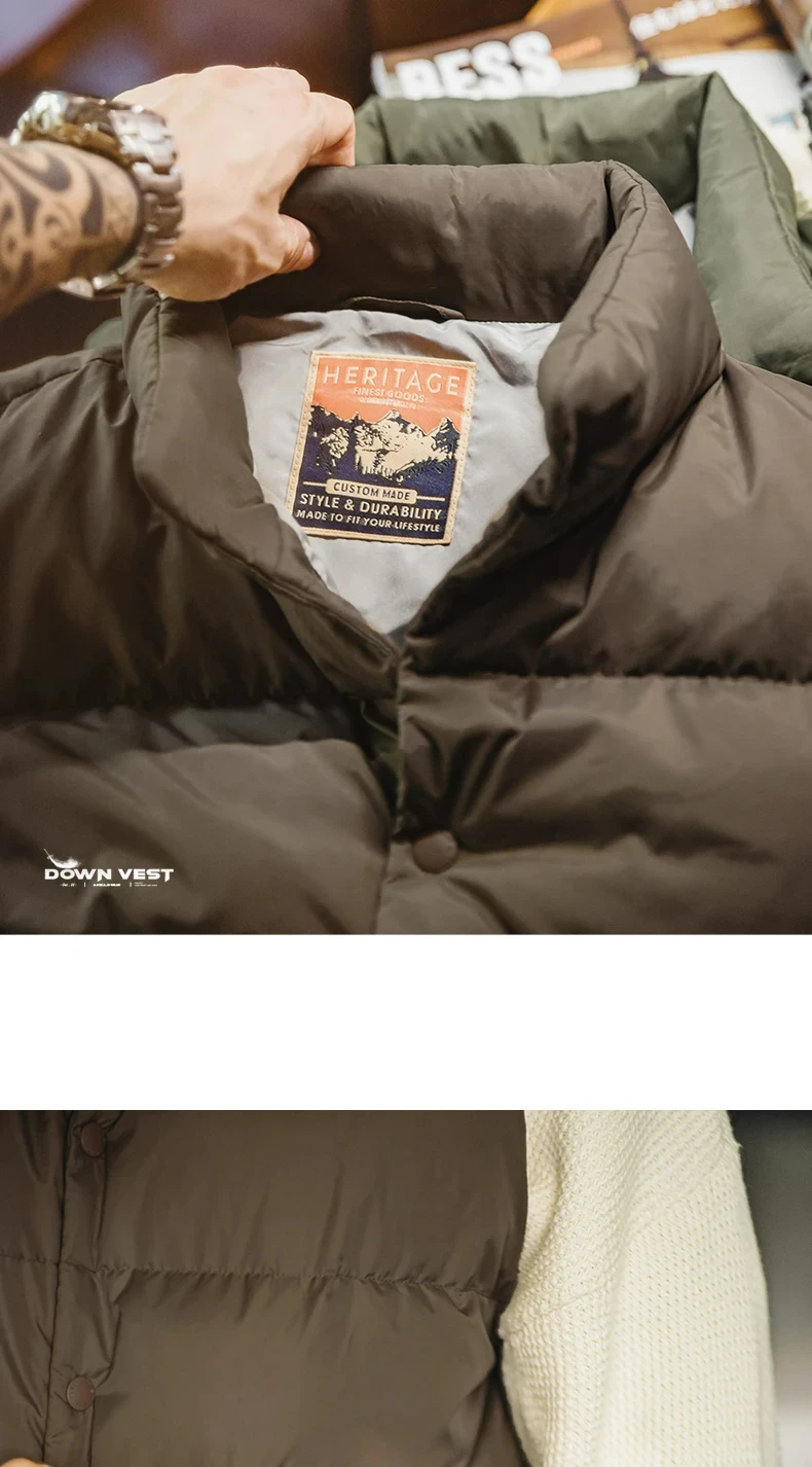 Maden Men's Puffer Vest Styling 10