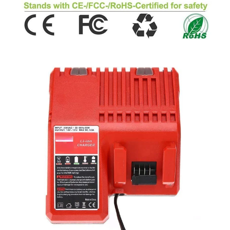 

EU/US/AU/RU Plug 18V Power Tool Lithium Battery Charger Replacement For Milwaukee Charger M&18 18V Lithium Battery