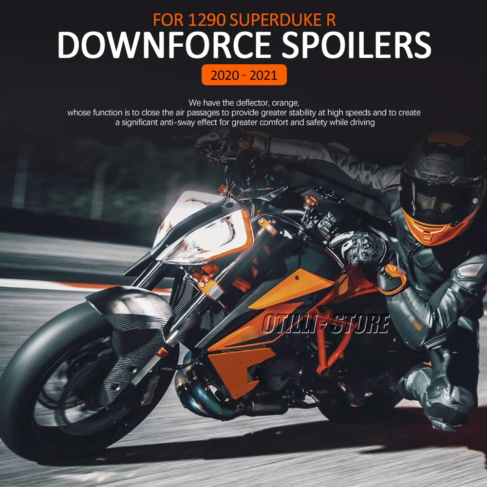 Nowy pomarańczowy dla 1290 SUPERDUKE Super książę R boczne Downforce nagie spojlery naprawiono Winglet Fairing Wings akcesoria 2020 2021