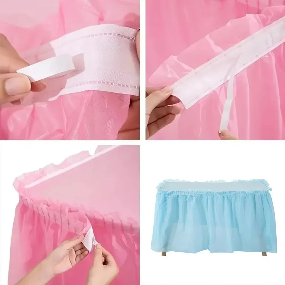 2pcs/set Tablecloth Set Disposable Solid Color Table Cover Table Skirts for Happy Birthday Party Wedding and Festival Decoration