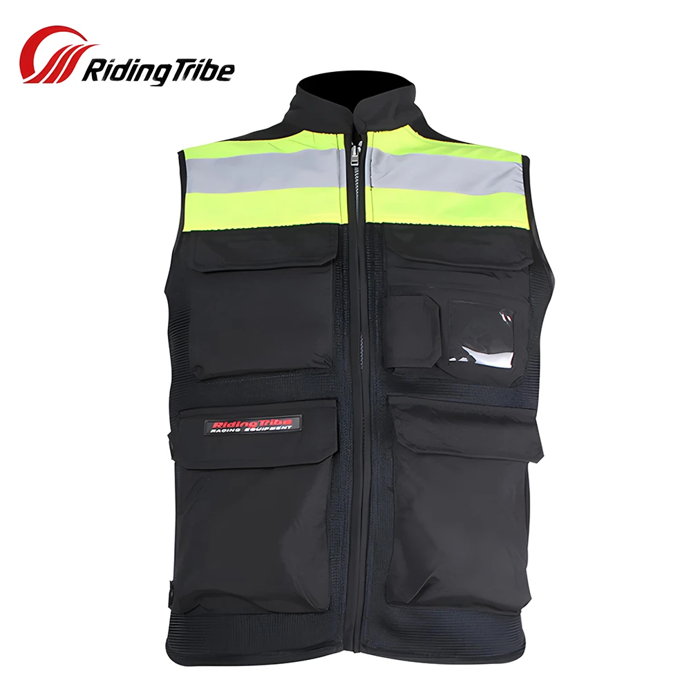 Men's Motorcycle Reflective Vest Motocross High Visibility Jackets Waistcoat Motorbike Racing Non-sleeve Touring Clothes