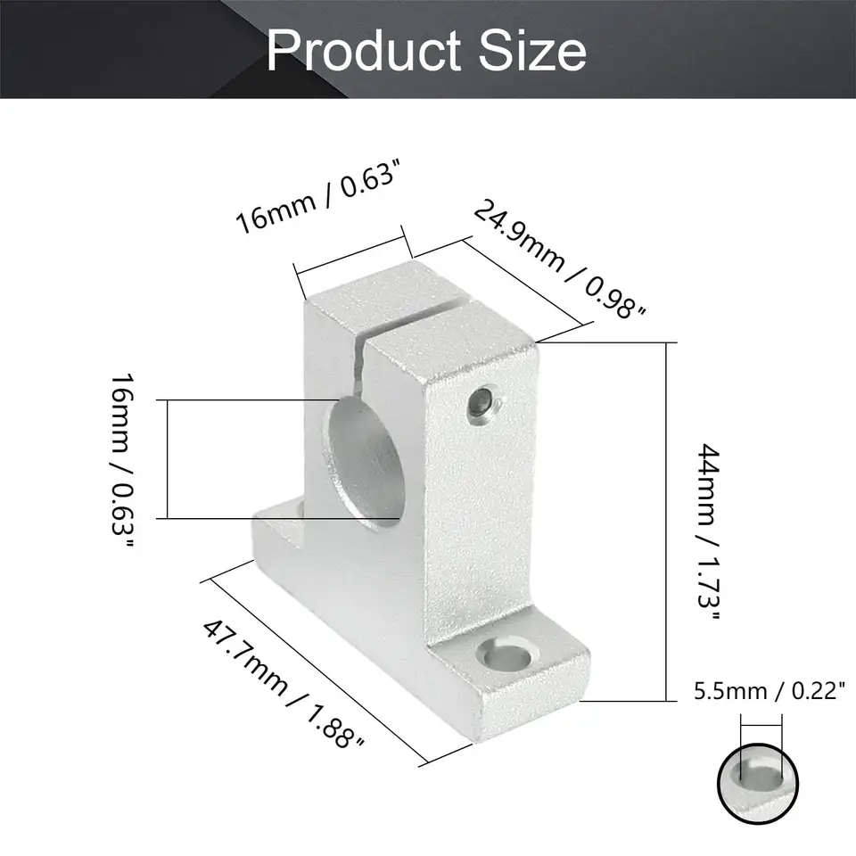 2/4pcs Sk8 Sk10 Sk12 Sk16 Sk20 Sk25 Sk30 8mm Linear Bearing Rail Shaft Support Xyz Table Cnc Router Sh8a 3d Printer Part image 9