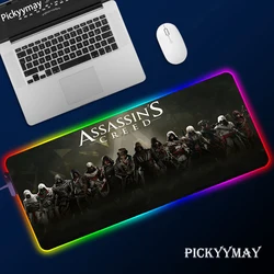 Aspir's Creed – tapis de souris de jeu RGB LED, grand format XL, rose, pour ordinateur de bureau et Gamer, 900x400 