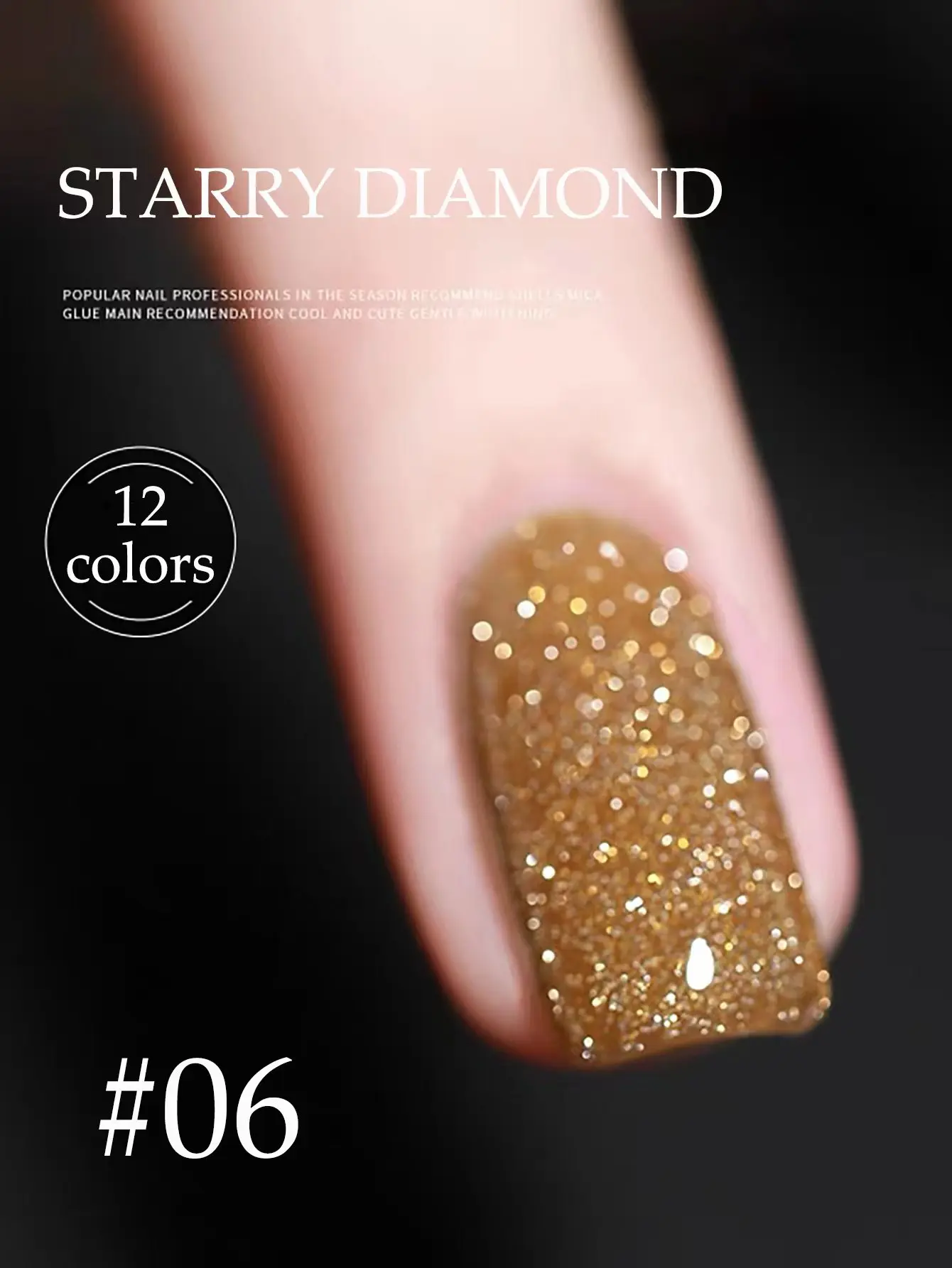 10ML 1-12 Stück Roter Nagellack mit Zerkleinerten Diamanten, Weißer Glitzer-Nagellack mit Hoher Dichte – Detail 17