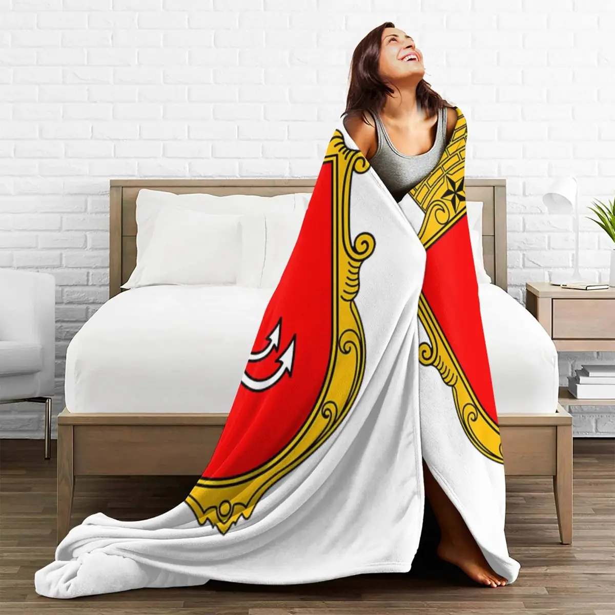 Coat Of Arms Of Odessa, Ukraine Blankets Fleece Portable Sofa Throw Blankets For Home Bedroom Office Throws Bedspread Quilt 5