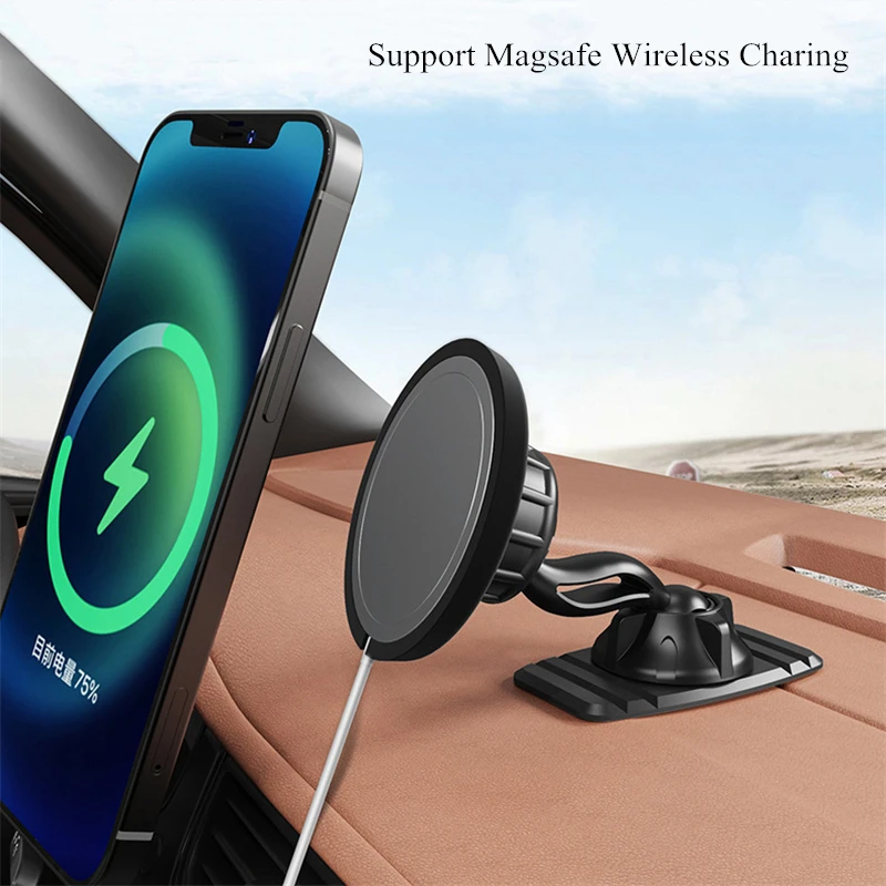 phone stand for car Car Mount Holder For Magsafe Magnetic Wireless Charger Ajustable Dashboard Adhesive Sticker Mobile Phone Wireless Charging Stand mobile stand