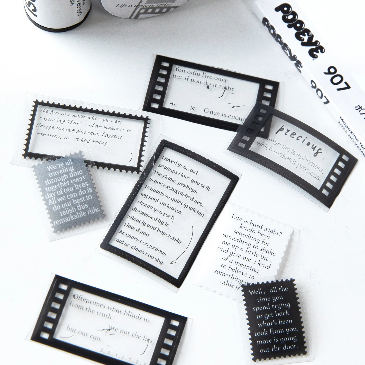 English INS Collage Poetry PET Tape for DIY Journals and Scrapbooking