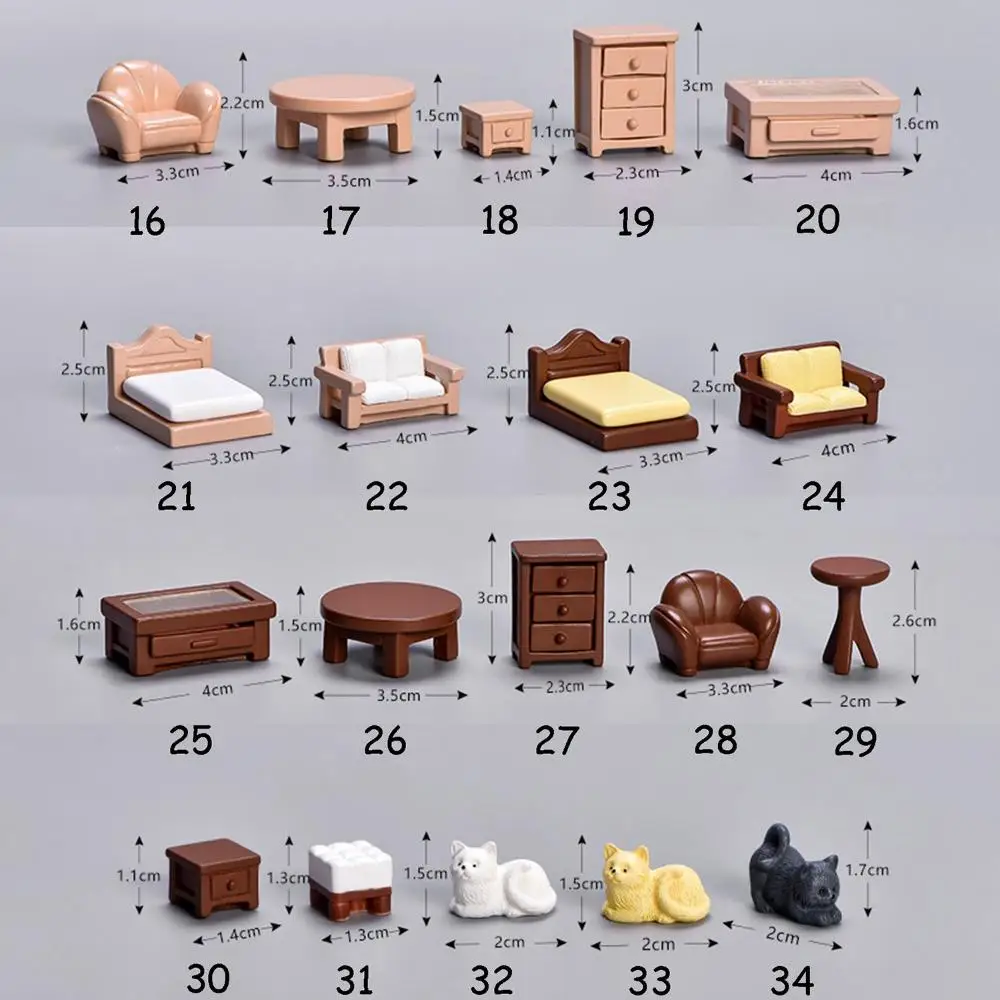 Bonsai Accessories Chair Dollhouse Ornament Kids Gift Sofa Miniatures Desktop Decor Simulation Bed Model Furniture Figurines