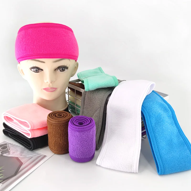QuietGirl Soft Toweling Hair Accessories Girls Headbands for Face Washing Bath Makeup Hair Band Women Adjustable SPA Facial Head 3